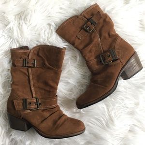 Suede Buckle Fashion Boots